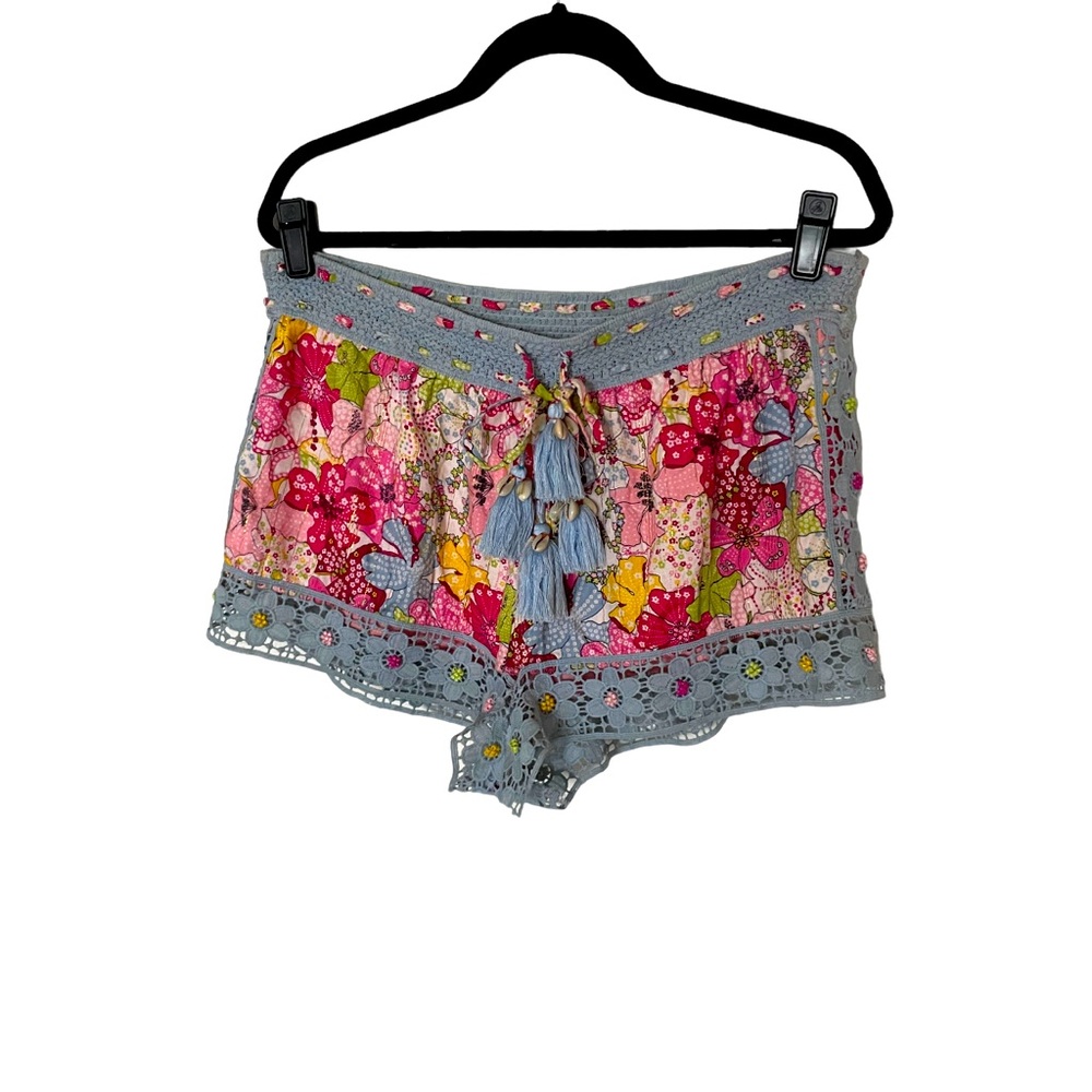 Beatnik Philosophy Floral Boho Shorts Size‎ L